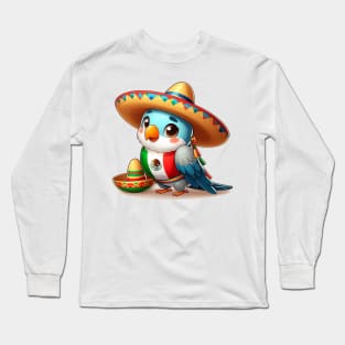 love bird wearing costum meksican Long Sleeve T-Shirt